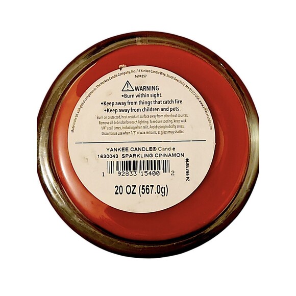Yankee Candle SPARKLING CINNAMON Signature Large Jar 20 Oz Red New Wax 2… - Picture 2 of 5